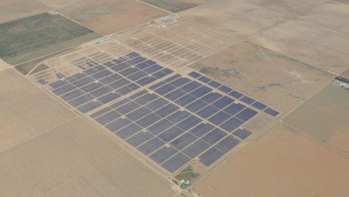 Swinerton's in-progress work on the Five Points 60-MW solar project in Fresno County, California.